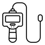 pipe inspection camera line icon vector