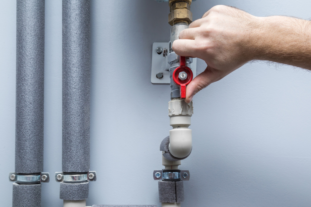 Man,Working,At,Pipes ,Turning,On,Or,Turning,Off,Water
